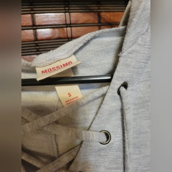 Mossimo Supply Co. Light Gray Lace-Up Hoodie - Picture 5 of 6